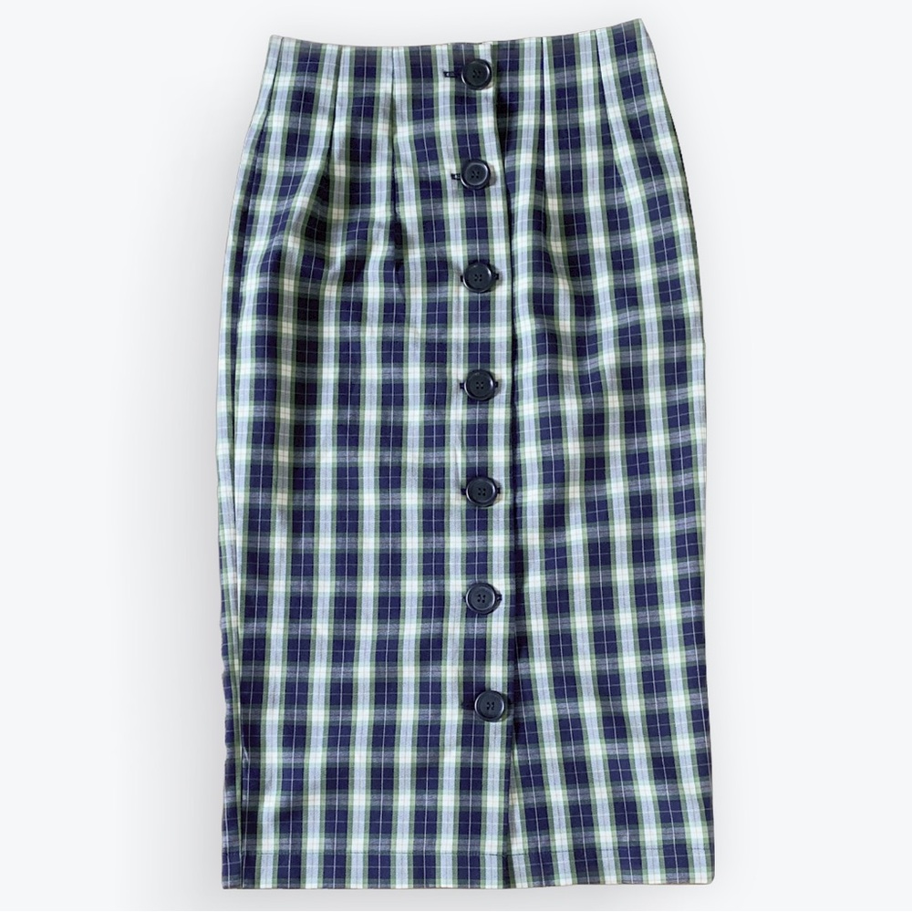 Urban Renewal Plaid Button-Front Midi Skirt | Size XS |